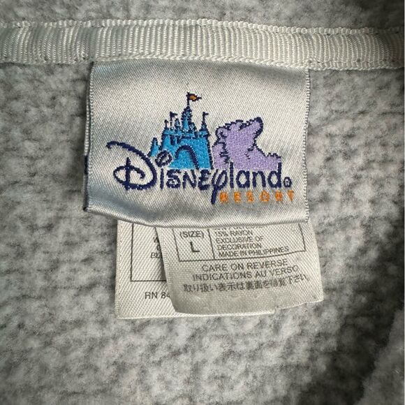 Disneyland Mickey Minnie Mouse Flowers Disneyland Fleece Zip Top Size L - Picture 3 of 3